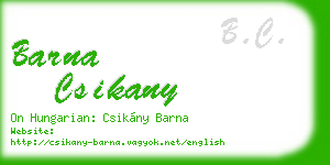 barna csikany business card